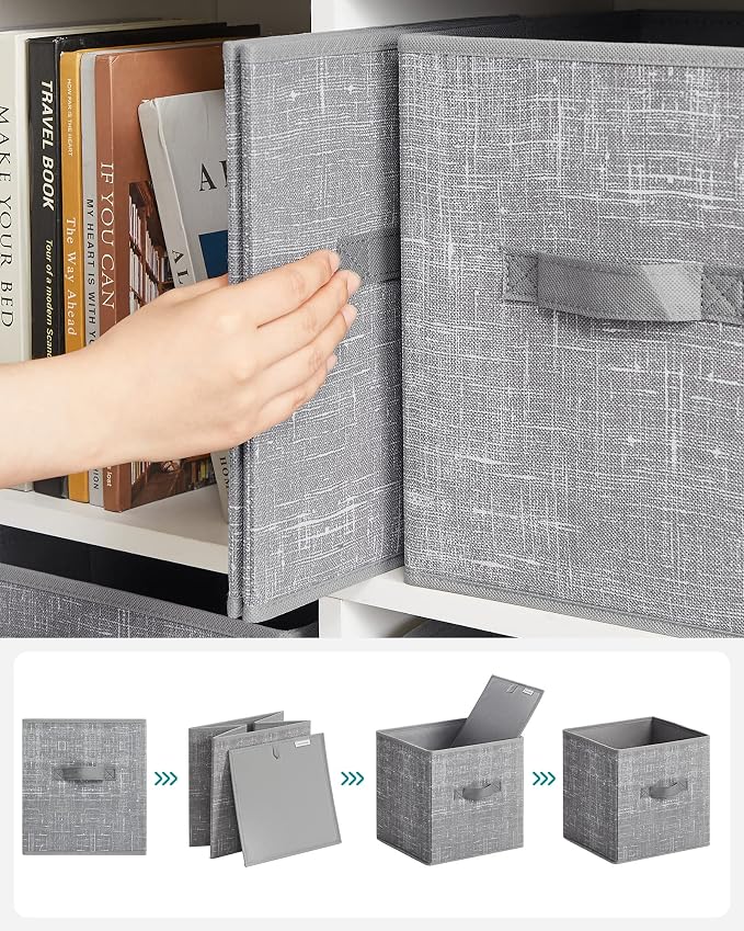SONGMICS Storage Cubes, 11-Inch Foldable Closet Organizers | Non-Woven Fabric - Image 7
