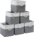 MidmmVick 11 x 11 Inch Cube Storage Bins, 6 Pack Large Collapsible Fabric by Midmmvick