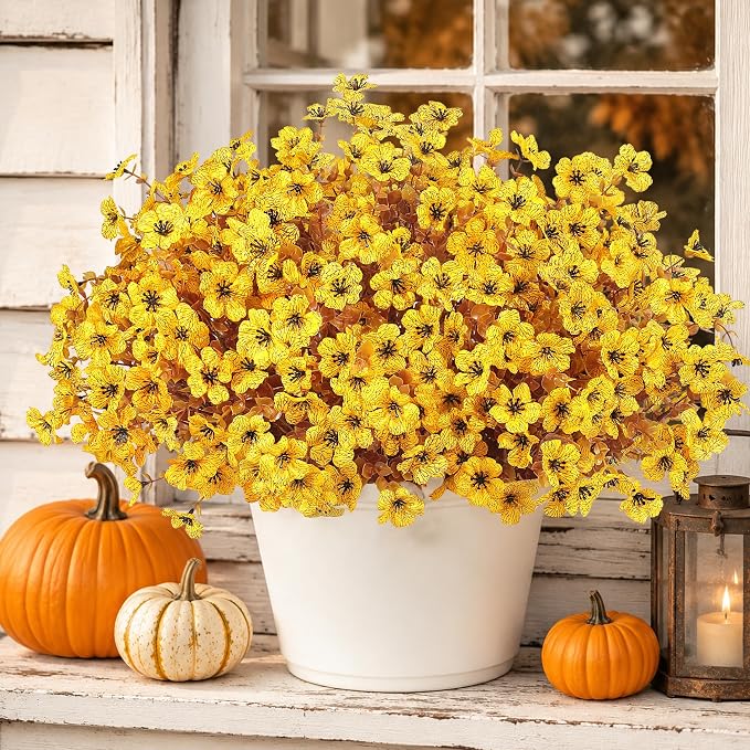 Artificial Faux Mums Flowers Plants by Digtecno