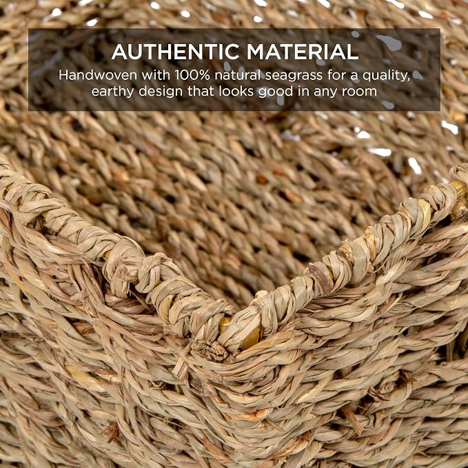 Best Choice Products Rustic Set Of 4 Multipurpose Stackable Seagrass Storage - Image 2