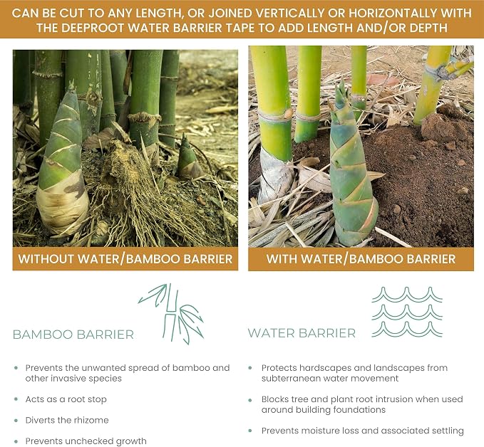 DeepRoot Water & Bamboo Root Barrier, USA Made | Durable HDPE blocks roots & - Image 5