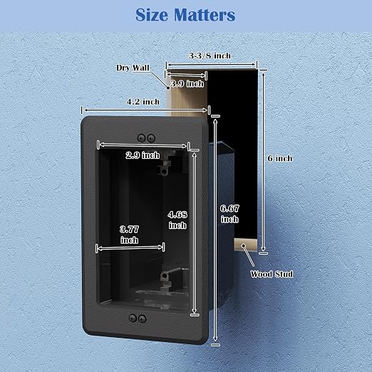 Recessed Outlet/Electrical Box Single Gang, - Image 3
