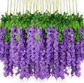 36pcs Artificial Wisteria Flowers 3.6 Feet/Piece Purple Dense Artificial Fake by HanYun