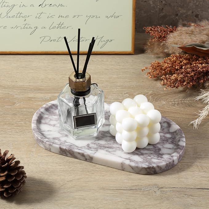 Real Luxurious Natural Marble Vanity Tray, Stone Perfume Trays Jewelry Dish - Image 7