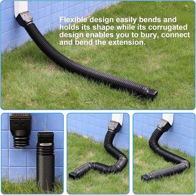 plusgutter 11.5ft Long Gutter Downspout Extensions Flexible, Down Spout Drain - Image 4