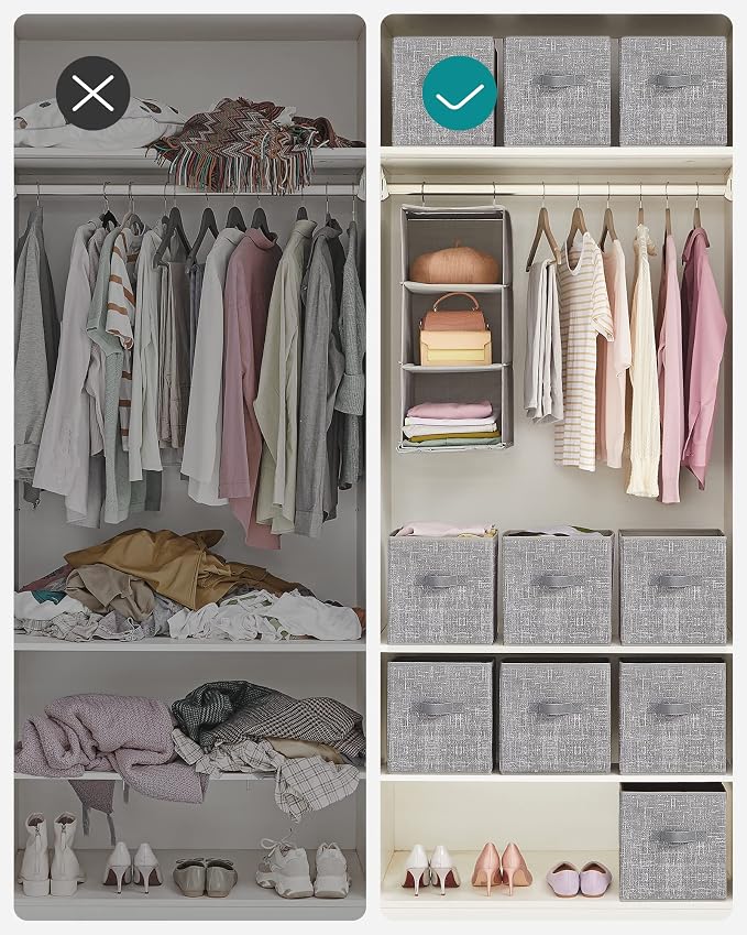 SONGMICS Storage Cubes, 11-Inch Foldable Closet Organizers | Non-Woven Fabric - Image 8