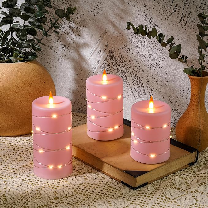 Rose Pink Flameless Candles - Image 4