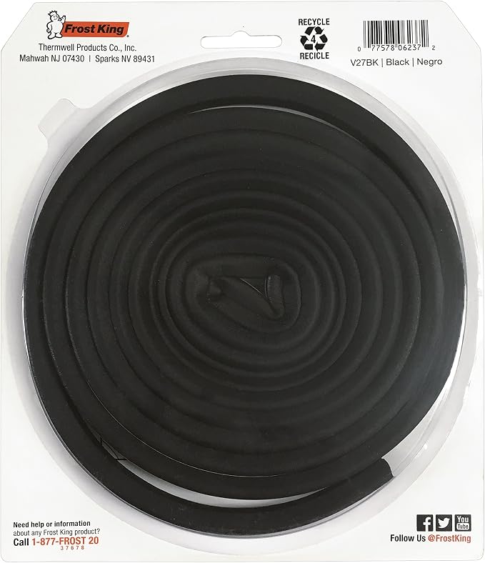 Frost King V27BK EPDM Rubber Self-Stick Weatherseal Tape, 9/16" W, 5/16" T - Image 3