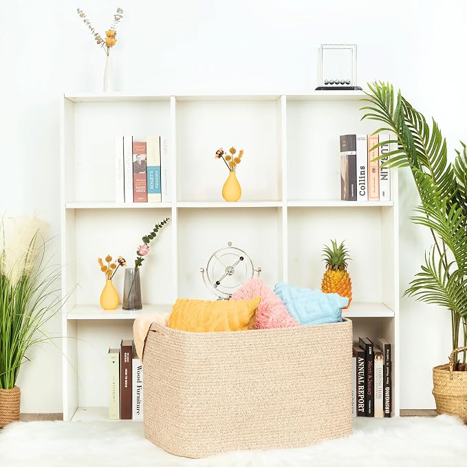 112L Extra Large Blanket Basket Holder Living Room, Dog Toy Organizer Bin Box - Image 5
