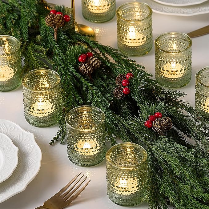 24 Pack Clear Glass Votive Candle Holders, Vintage Candle Holder - Image 3