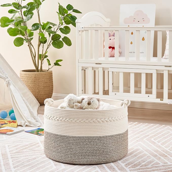 KAKAMAY Large Blanket Basket, Woven Baskets - Image 6