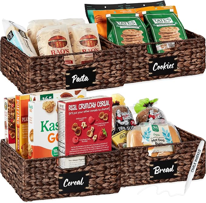 Best Choice Products Set of 4 13x12in Water Hyacinth Pantry Baskets, Woven by Unknown