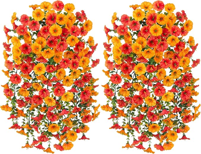 Artificial Faux Fall Hanging Flowers Plants - Image 5