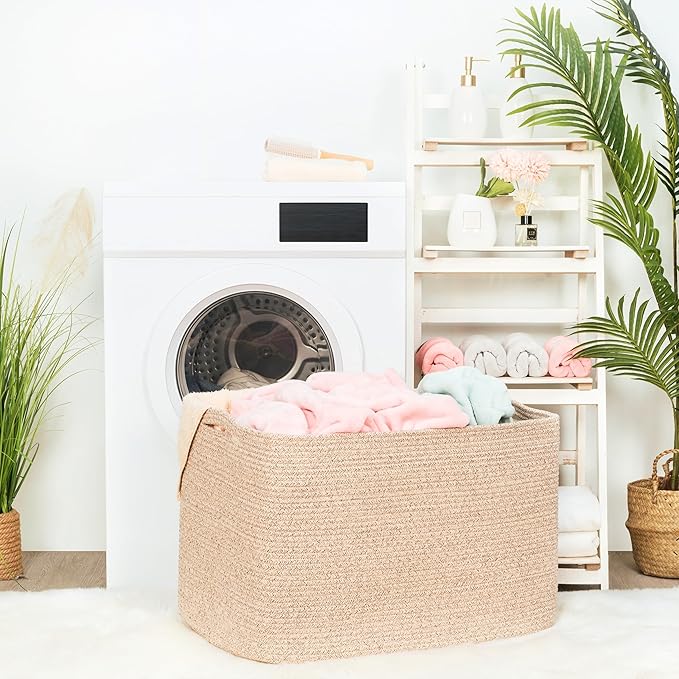112L Extra Large Blanket Basket Holder Living Room, Dog Toy Organizer Bin Box - Image 3