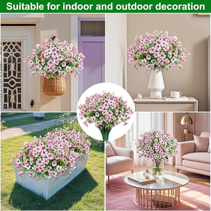 12 Pcs Artificial Flowers for Outdoors Decorations, UV resistant, faux plastic - Image 5