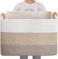 OIAHOMY 108L Super Large Blanket Basket, 25”x16”x16” Rectangle Woven Baskets by MasterofSpaceOptimization