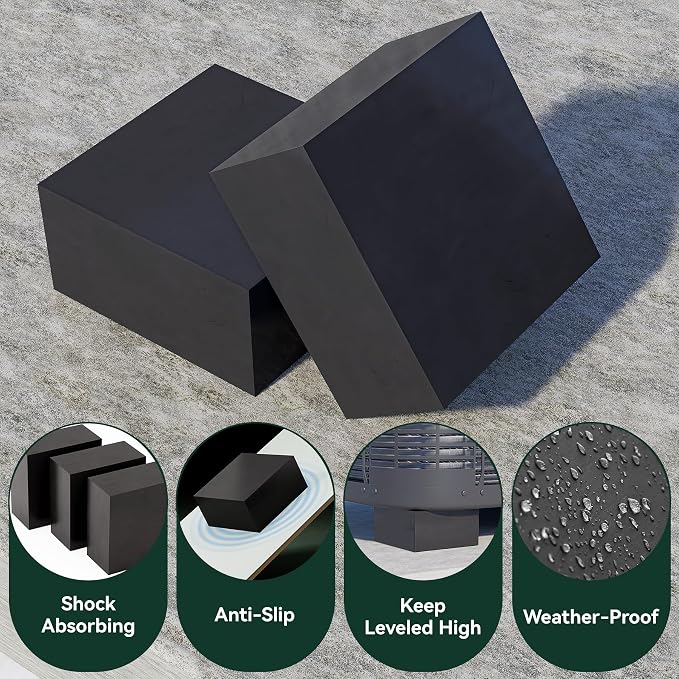 Flehomo Rubber Anti-Vibration Pads, Heavy Duty Isolator Pads - Image 3