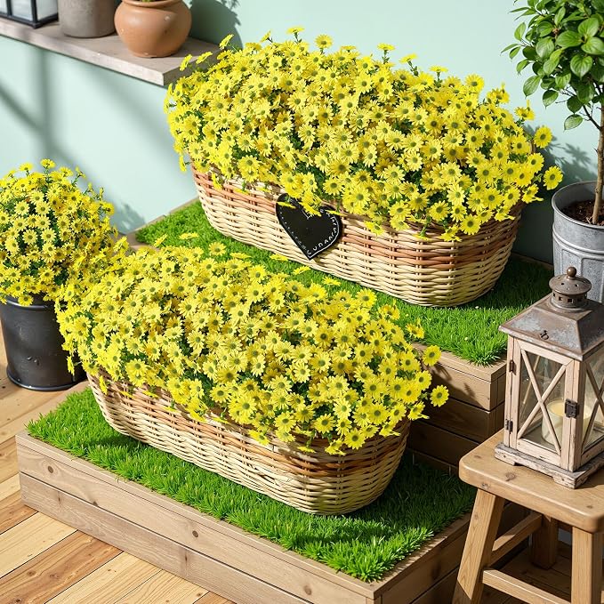 Alupssuc 20 Bundles Artificial Daisies Flowers Fake Silk Plant - Image 4