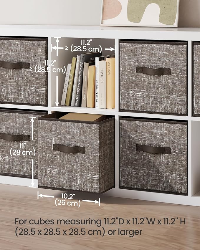 SONGMICS Storage Cubes, 11-Inch Foldable Closet Organizers | Non-Woven Fabric - Image 3
