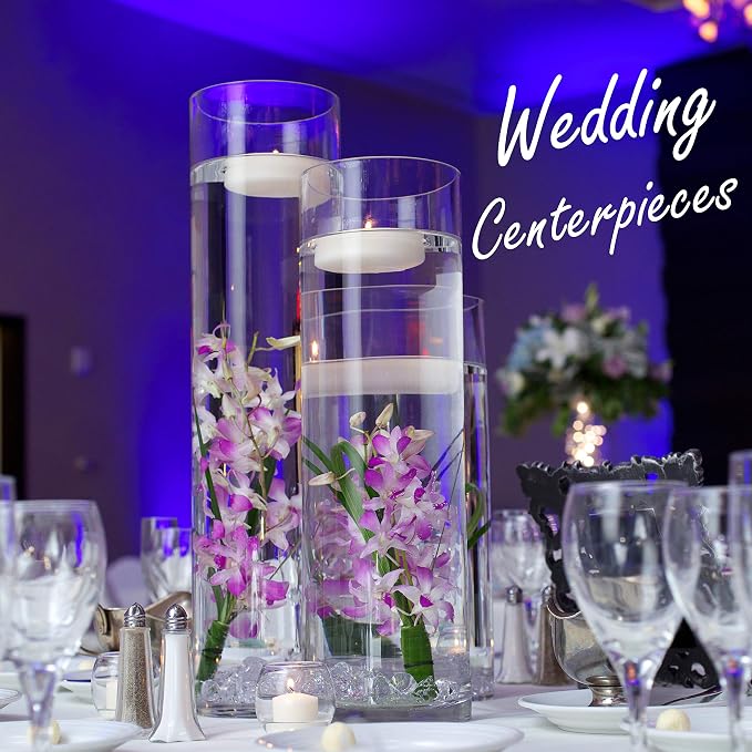 CYS Excel Clear Glass Cylinder Flower Vase, Elegant Hand-Blown Glass Wedding - Image 7