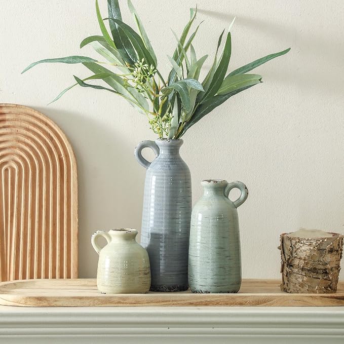 Ceramic Vase Set of 3 | Neutral Vase Home Decor - Image 9