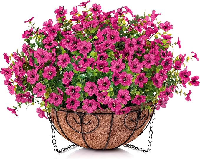 Artificial Fake Hanging Plants Flowers Basket - Image 2
