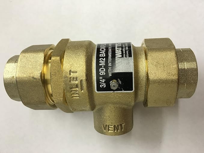 Watts 9D 3/4" Brass Dual Check Valve Backflow Preventer Union Female NPT - Image 2
