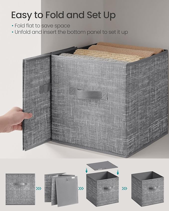 SONGMICS Storage Cubes, 13-Inch Foldable Closet Organizers | Non-Woven Fabric - Image 6
