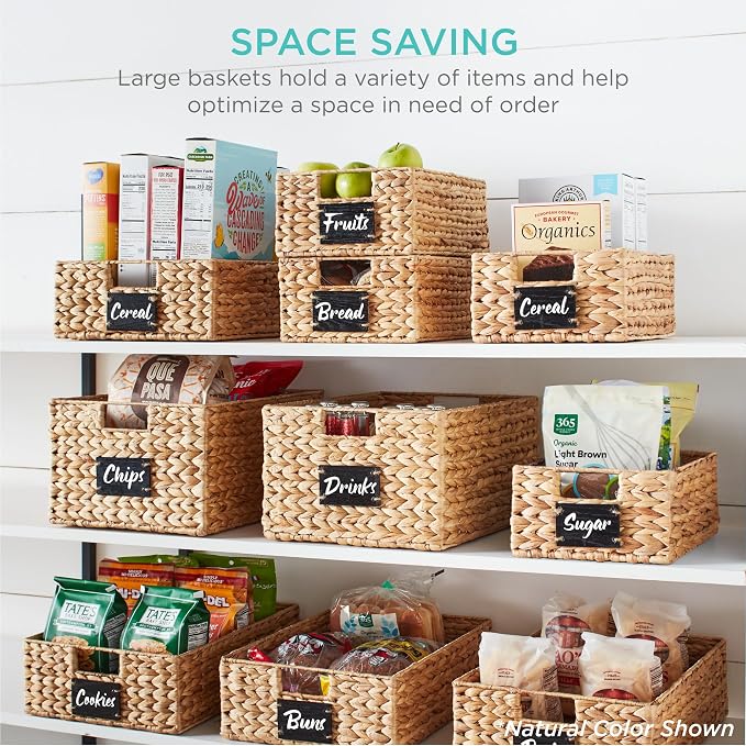 Best Choice Products Set of 4 16x12in Large Water Hyacinth Pantry Baskets - Image 4