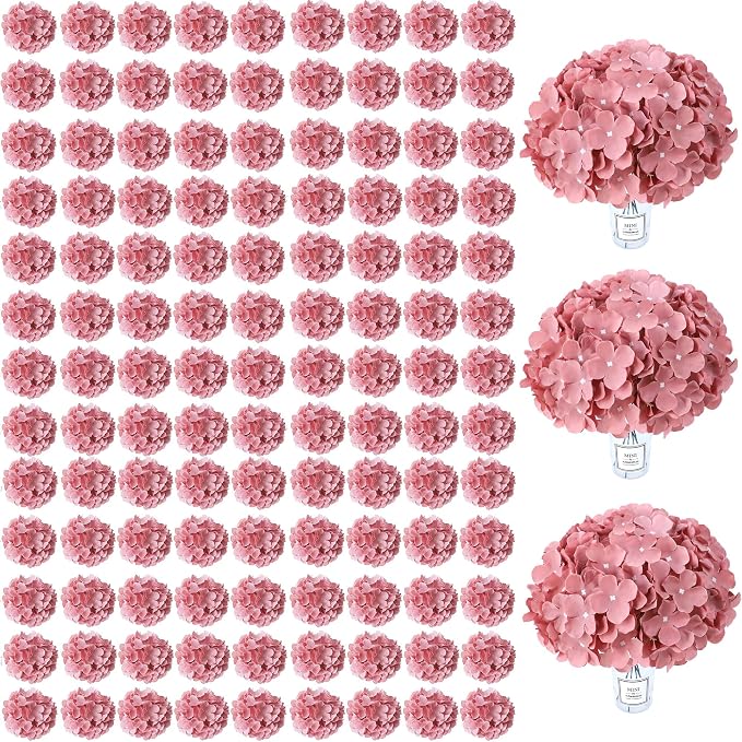 AVIVIHO 105PCS Dusty Rose Fake Flowers Hydrangea Artificial Flowers Bulk Silk by Aviviho