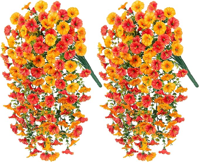 Artificial Faux Fall Hanging Flowers Plants - Image 6
