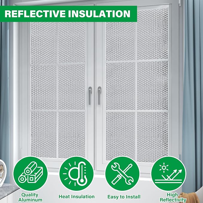 winemana Window Insulation Roll, 59IN x 8FT Reflective Heat Shield Bubble Film - Image 7