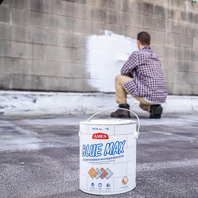 AMES Blue Max White Liquid Rubber Waterproofer, 1 Gal | Flexible liquid rubber - Image 5