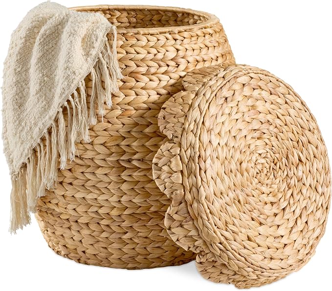 Best Choice Products Scalloped Multipurpose Hyacinth Storage Basket, Plant Décor by Unknown
