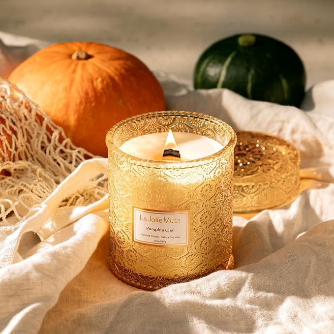 LA JOLIE MUSE Pumpkin Chai Scented Candles - Image 3