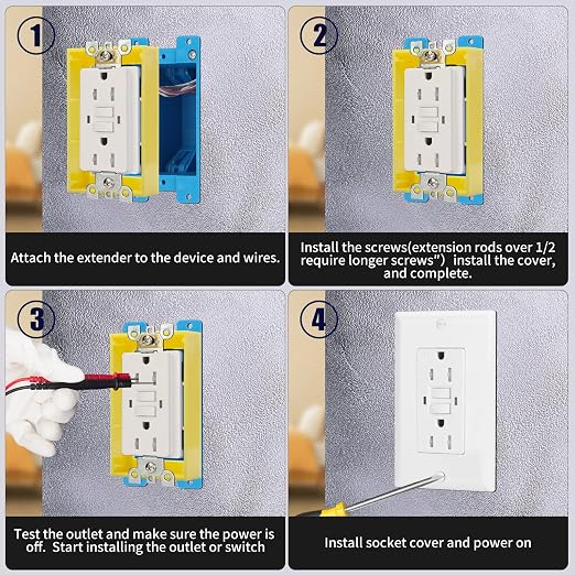 12PCS 3/4 Inch Single Gang Outlet Box Extender - Image 4
