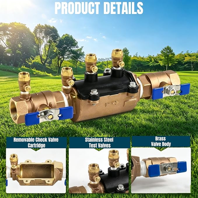 1-350 1" Double Check Backflow Preventer, Double Check Valve Assembly, - Image 4