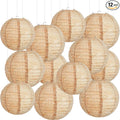 12 Pcs Print Burlap Paper Lanterns Classroom Decor, 8/10 Inch | Boho Hanging by Hortsun