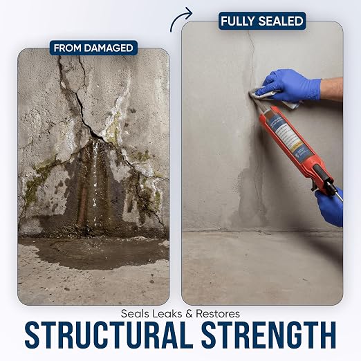 Concrete Crack Injection Kit DIY Basement Wall Crack Repair Polyurethane Leak - Image 4