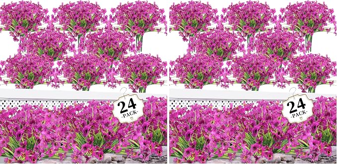 ColoPlay 24 Light Purple Bundles Artificial Flowers by ColoPlay