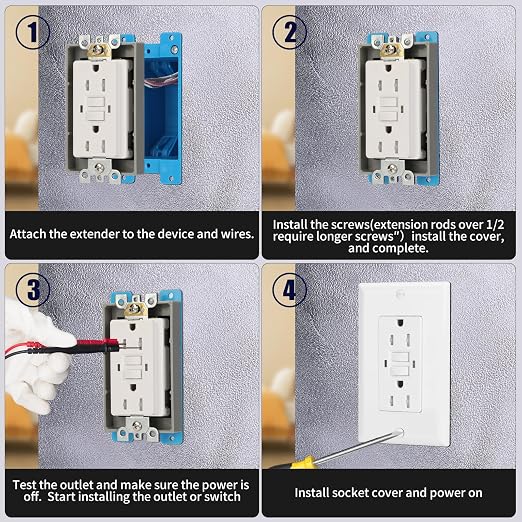 Single Gang Receptacle Outlet Box Extenders 1/2" - Image 4