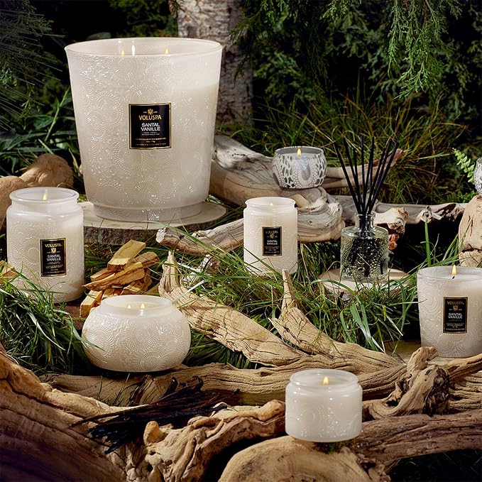Voluspa Santal Vanille Large Scented Candle Jar 18 Oz, 100 Hr Burn | Coconut - Image 6