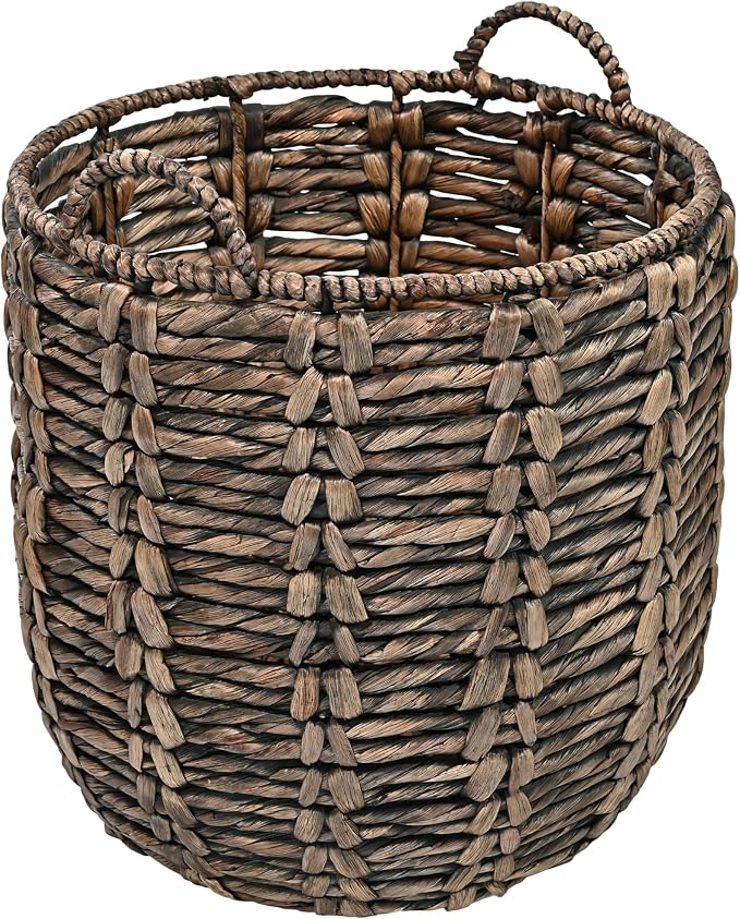 happimess Laurel Hand-Woven Abaca Storage Basket 19", Laundry Room Entryway by Happimess