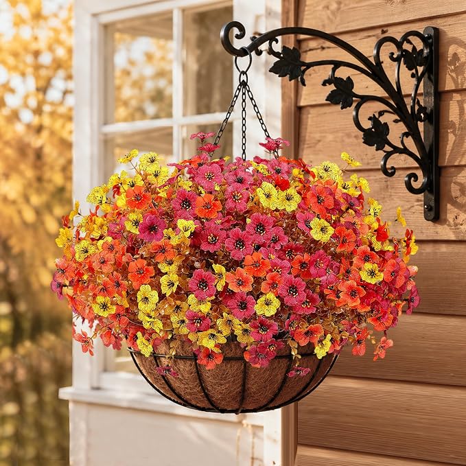 Artificial Faux Mums Fall Flowers Plants - Image 8