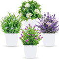Der Rose 4 Pack Fake Flowers Fake Plants by DerRose