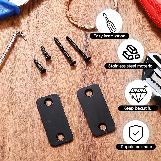 Blulu 2 Set Door Hole Cover Plate Blank Strike Filler Plate, Increase Home - Image 5