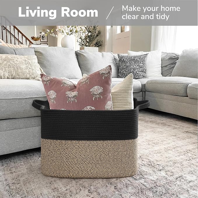 Goodpick 50L Large Woven Storage Basket, Wicker Baskets - Image 2