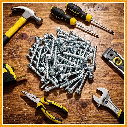 Hicarer 150 Pack 3/8 x 3 Inch Concrete Screws Galvanized Concrete Anchors | 3/8 - Image 7