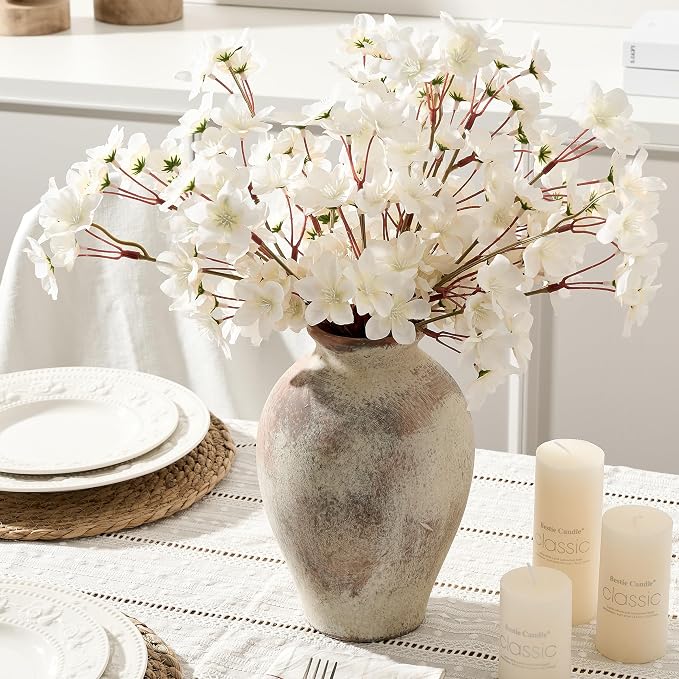 SIDUCAL Ceramic Vintage Flower Vase | 9 Inch Large Pottery Rustic Farmhouse - Image 7
