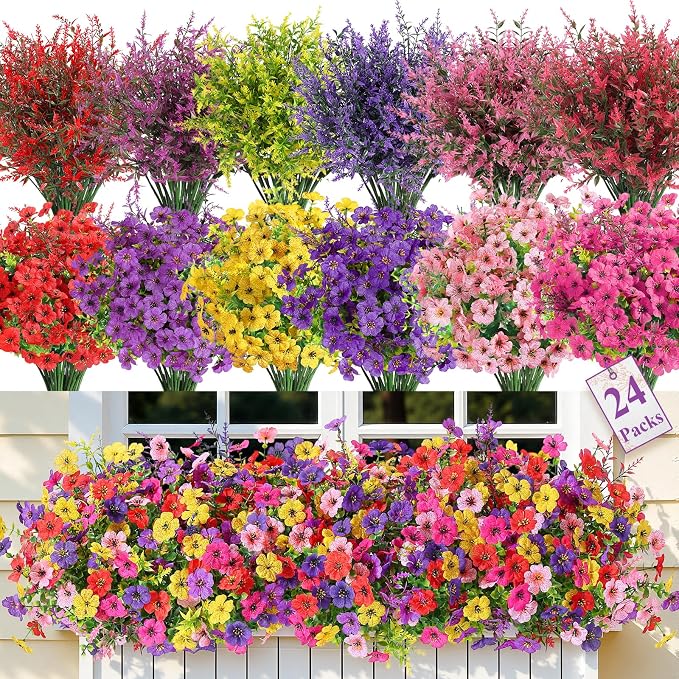 SHareconn 24 Bundles Artificial Flowers by SHareconn